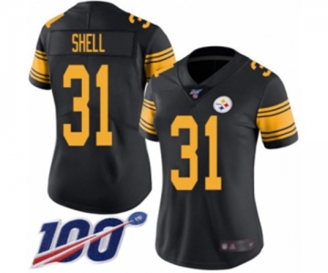 Women's Pittsburgh Steelers #31 Donnie Shell Limited Black Rush Vapor Untouchable 100th Season Football Jersey