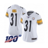 Women's Pittsburgh Steelers #31 Donnie Shell White Vapor Untouchable Limited Player 100th Season Football Jersey