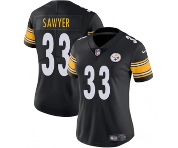 Women's Pittsburgh Steelers #33 Jack Sawyer Black 2025 Draft Vapor Untouchable Limited Football Stitched Jersey