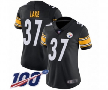 Women's Pittsburgh Steelers #37 Carnell Lake Black Team Color Vapor Untouchable Limited Player 100th Season Football Jersey
