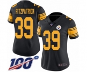 Women's Pittsburgh Steelers #39 Minkah Fitzpatrick Limited Black Rush Vapor Untouchable 100th Season Football Jersey