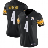 Women's Pittsburgh Steelers #4 DK Metcalf Black 2025 Vapor Football Stitched Jersey