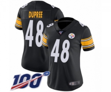 Women's Pittsburgh Steelers #48 Bud Dupree Black Team Color Vapor Untouchable Limited Player 100th Season Football Jersey