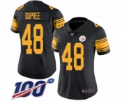 Women's Pittsburgh Steelers #48 Bud Dupree Limited Black Rush Vapor Untouchable 100th Season Football Jersey