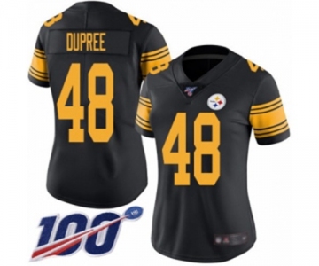 Women's Pittsburgh Steelers #48 Bud Dupree Limited Black Rush Vapor Untouchable 100th Season Football Jersey