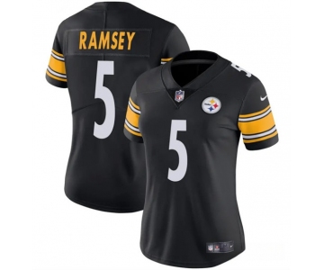 Women's Pittsburgh Steelers #5 Jalen Ramsey Black 2025 Vapor Untouchable Limited Football Stitched Jersey
