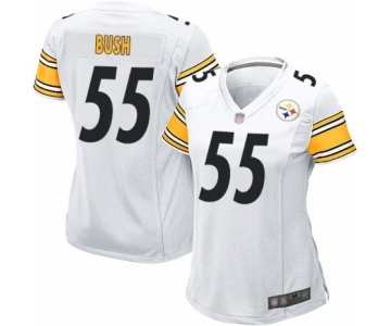 Women's Pittsburgh Steelers #55 Devin Bush Game White Football Jersey