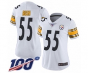 Women's Pittsburgh Steelers #55 Devin Bush White Vapor Untouchable Limited Player 100th Season Football Jersey