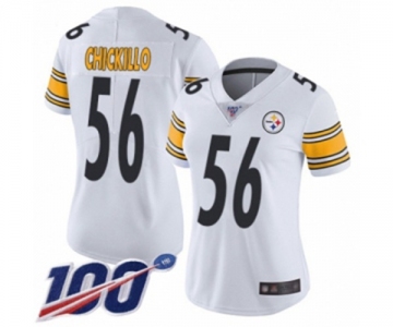 Women's Pittsburgh Steelers #56 Anthony Chickillo White Vapor Untouchable Limited Player 100th Season Football Jersey