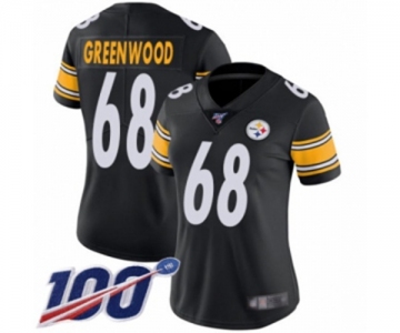 Women's Pittsburgh Steelers #68 L.C. Greenwood Black Team Color Vapor Untouchable Limited Player 100th Season Football Jersey