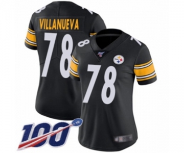 Women's Pittsburgh Steelers #78 Alejandro Villanueva Black Team Color Vapor Untouchable Limited Player 100th Season Football Jersey