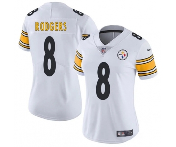 Women's Pittsburgh Steelers #8 Aaron Rodgers White 2025 Vapor Untouchable Limited Football Stitched Jersey