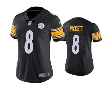 Women's Pittsburgh Steelers #8 Kenny Pickett Black Vapor Untouchable Limited Stitched Jersey(Run Small)