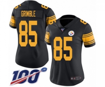 Women's Pittsburgh Steelers #85 Xavier Grimble Limited Black Rush Vapor Untouchable 100th Season Football Jersey