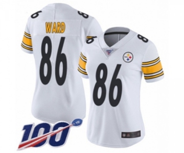 Women's Pittsburgh Steelers #86 Hines Ward White Vapor Untouchable Limited Player 100th Season Football Jersey