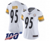 Women's Pittsburgh Steelers #95 Greg Lloyd White Vapor Untouchable Limited Player 100th Season Football Jersey