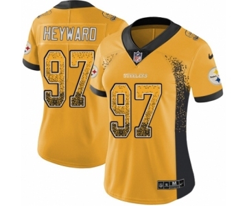 Women's Pittsburgh Steelers #97 Cameron Heyward Gold Rush Drift Fashion Football Jersey