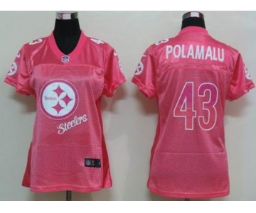 nike women nfl jerseys pittsburgh steelers #43 polamalu pink[2012 fem fan]