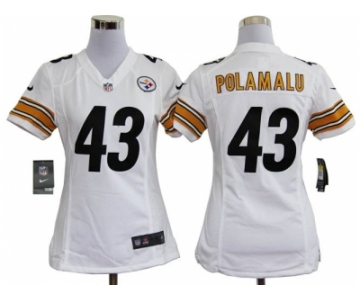nike women nfl jerseys pittsburgh steelers #43 polamalu white[nike]