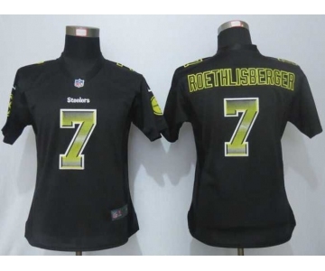 nike women nfl jerseys pittsburgh steelers #7 roethlisberger black[Strobe Limited]