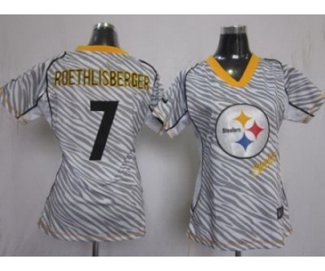 nike women nfl jerseys pittsburgh steelers #7 roethlisberger [fem fan zebra]