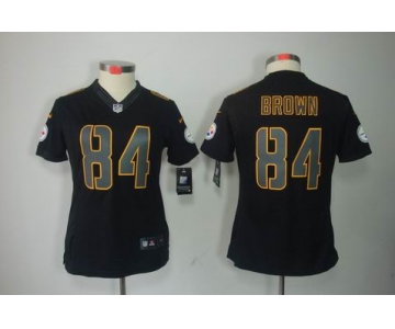 nike women nfl jerseys pittsburgh steelers #84 brown black[nike impact limited]