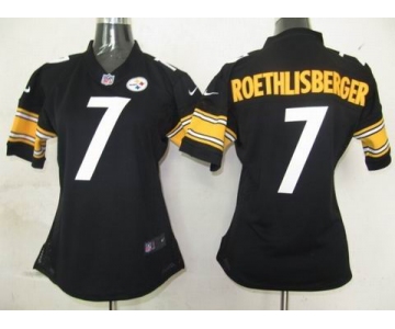 nike women nfl pittsburgh steelers #7 roethlisberger black [nike]