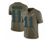 Youth Nike Philadelphia Eagles #11 Carson Wentz Limited Olive 2017 Salute to Service Wentzylvania NFL Jersey