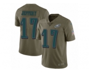 Youth Nike Philadelphia Eagles #17 Alshon Jeffery Limited Olive 2017 Salute to Service NFL Jersey