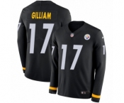 Youth Nike Pittsburgh Steelers #17 Joe Gilliam Limited Black Therma Long Sleeve NFL Jersey
