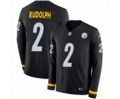 Youth Nike Pittsburgh Steelers #2 Mason Rudolph Limited Black Therma Long Sleeve NFL Jersey