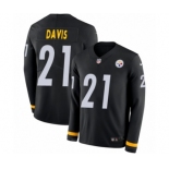 Youth Nike Pittsburgh Steelers #21 Sean Davis Limited Black Therma Long Sleeve NFL Jersey