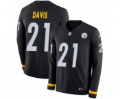 Youth Nike Pittsburgh Steelers #21 Sean Davis Limited Black Therma Long Sleeve NFL Jersey