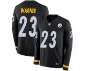 Youth Nike Pittsburgh Steelers #23 Mike Wagner Limited Black Therma Long Sleeve NFL Jersey