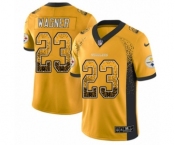 Youth Nike Pittsburgh Steelers #23 Mike Wagner Limited Gold Rush Drift Fashion NFL Jersey