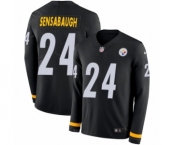 Youth Nike Pittsburgh Steelers #24 Coty Sensabaugh Limited Black Therma Long Sleeve NFL Jersey