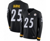 Youth Nike Pittsburgh Steelers #25 Artie Burns Limited Black Therma Long Sleeve NFL Jersey
