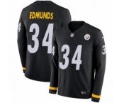 Youth Nike Pittsburgh Steelers #34 Terrell Edmunds Limited Black Therma Long Sleeve NFL Jersey