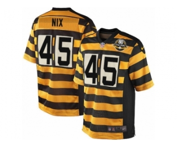 Youth Nike Pittsburgh Steelers #45 Roosevelt Nix Limited Yellow Black Alternate 80TH Anniversary Throwback NFL Jersey