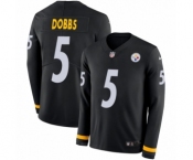 Youth Nike Pittsburgh Steelers #5 Joshua Dobbs Limited Black Therma Long Sleeve NFL Jersey