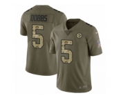 Youth Nike Pittsburgh Steelers #5 Joshua Dobbs Limited Olive Camo 2017 Salute to Service NFL Jersey