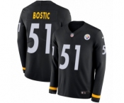 Youth Nike Pittsburgh Steelers #51 Jon Bostic Limited Black Therma Long Sleeve NFL Jersey