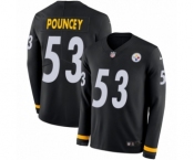 Youth Nike Pittsburgh Steelers #53 Maurkice Pouncey Limited Black Therma Long Sleeve NFL Jersey