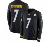 Youth Nike Pittsburgh Steelers #7 Ben Roethlisberger Limited Black Therma Long Sleeve NFL Jersey