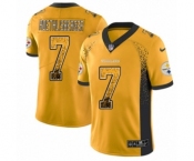 Youth Nike Pittsburgh Steelers #7 Ben Roethlisberger Limited Gold Rush Drift Fashion NFL Jersey