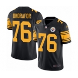 Youth Nike Pittsburgh Steelers #76 Chukwuma Okorafor Limited Black Rush Vapor Untouchable NFL Jersey