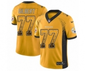 Youth Nike Pittsburgh Steelers #77 Marcus Gilbert Limited Gold Rush Drift Fashion NFL Jersey