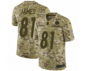 Youth Nike Pittsburgh Steelers #81 Jesse James Limited Camo 2018 Salute to Service NFL Jersey
