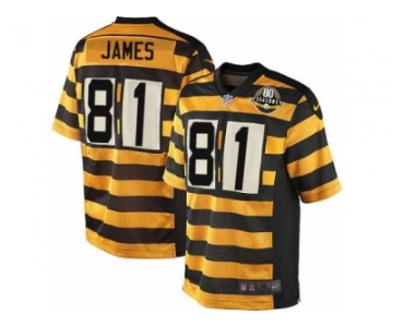 Youth Nike Pittsburgh Steelers #81 Jesse James Limited Yellow Black Alternate 80TH Anniversary Throwback NFL Jersey