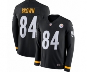 Youth Nike Pittsburgh Steelers #84 Antonio Brown Limited Black Therma Long Sleeve NFL Jersey